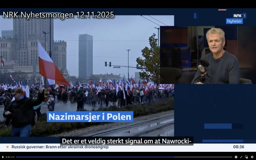 "Nazimarsjer" som fremstilt på NRK